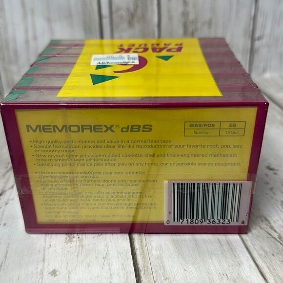 6 Pack Memorex dBs 60 min Normal Position Audio Cassette Tape - Picture 3 of 4
